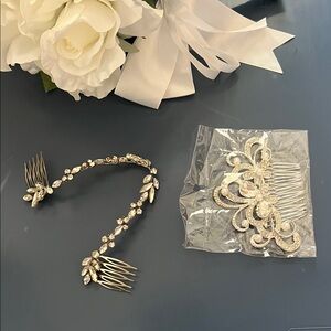 Elegant Silver Hair Comb Set
